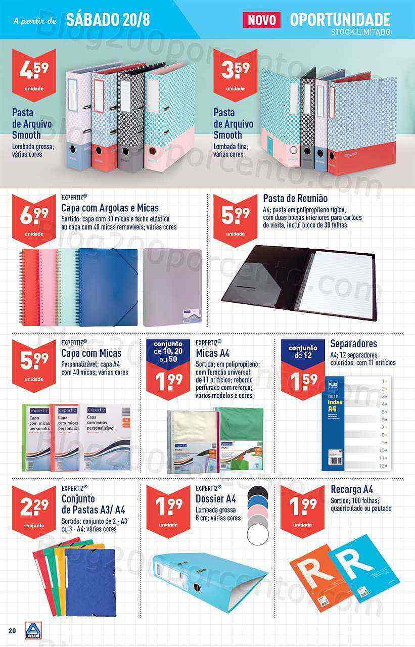 Antevisão Folheto ALDI Regresso às Aulas Promoções de 17 a 23 agosto