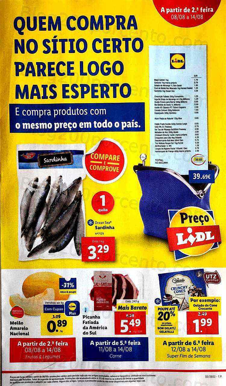Antevisão Folheto LIDL Promoções de 8 a 14 agosto
