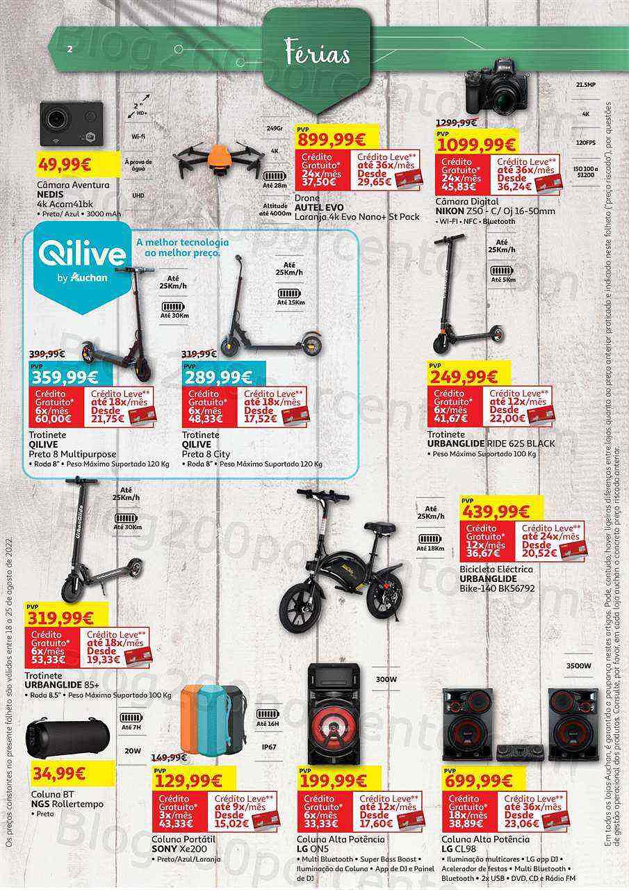 Antevisão Folheto AUCHAN Tecnologia Promoções de 18 agosto a 25 agosto