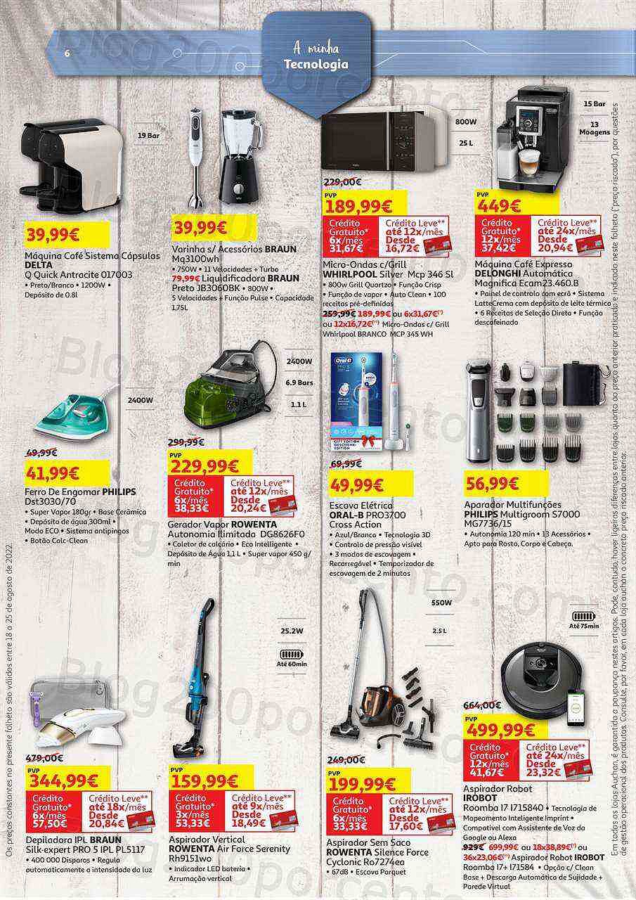 Antevisão Folheto AUCHAN Tecnologia Promoções de 18 agosto a 25 agosto