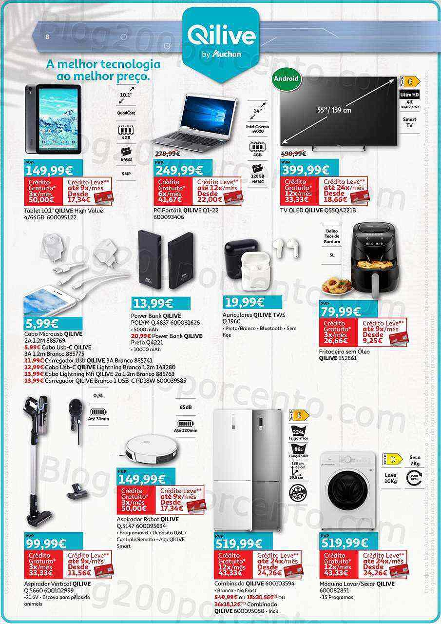 Antevisão Folheto AUCHAN Tecnologia Promoções de 18 agosto a 25 agosto