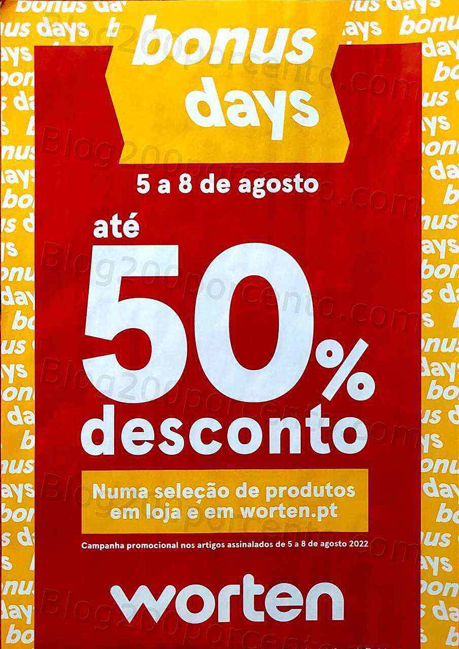 Antevisão Folheto WORTEN Bônus Days Promoções até 8 agosto