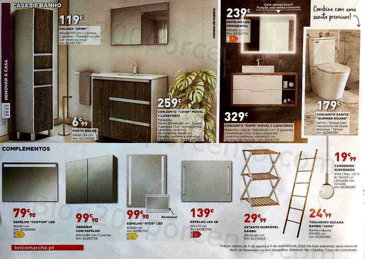 Antevisão Folheto BRICOMARCHÉ Promoções de 11 agosto a 11 setembro