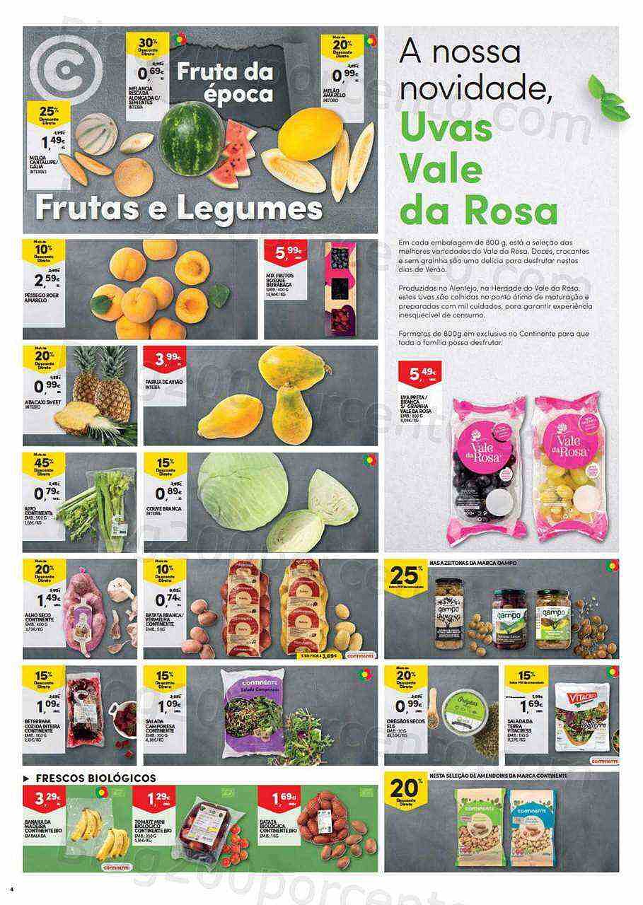 Antevisão Folheto CONTINENTE Frescos Promoções de 9 a 15 agosto