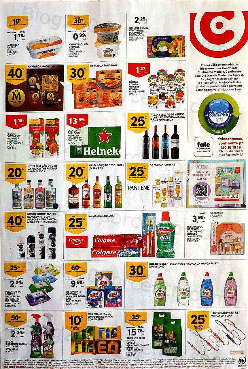 Antevisão Folheto CONTINENTE Promoções Fim de Semana - 19 a 22 agosto
