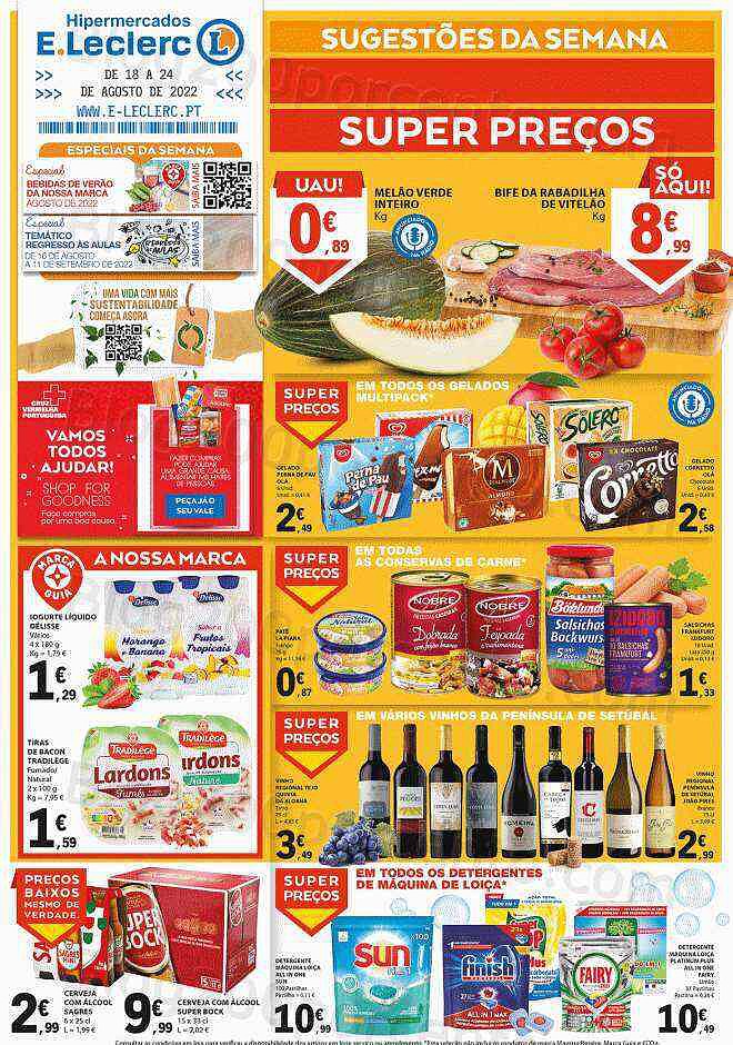 Antevisão Folheto E-LECLERC Promoções de 18 agosto a 24 agosto