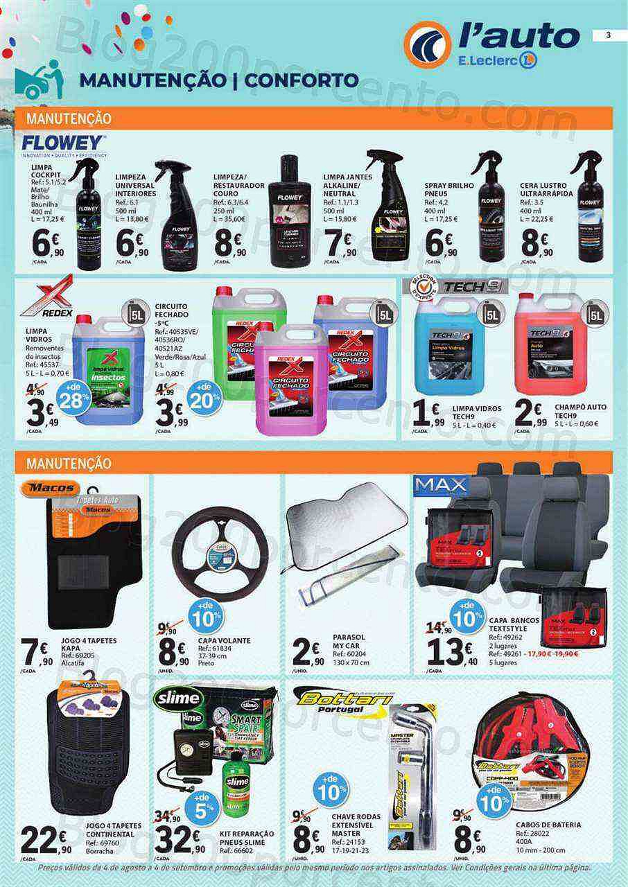 Antevisão Folheto E-LECLERC Auto Promoções de 4 agosto a 4 setembro