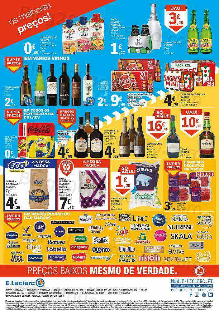 Antevisão Folheto E-LECLERC Promoções Fim de Semana - 19 a 21 agosto