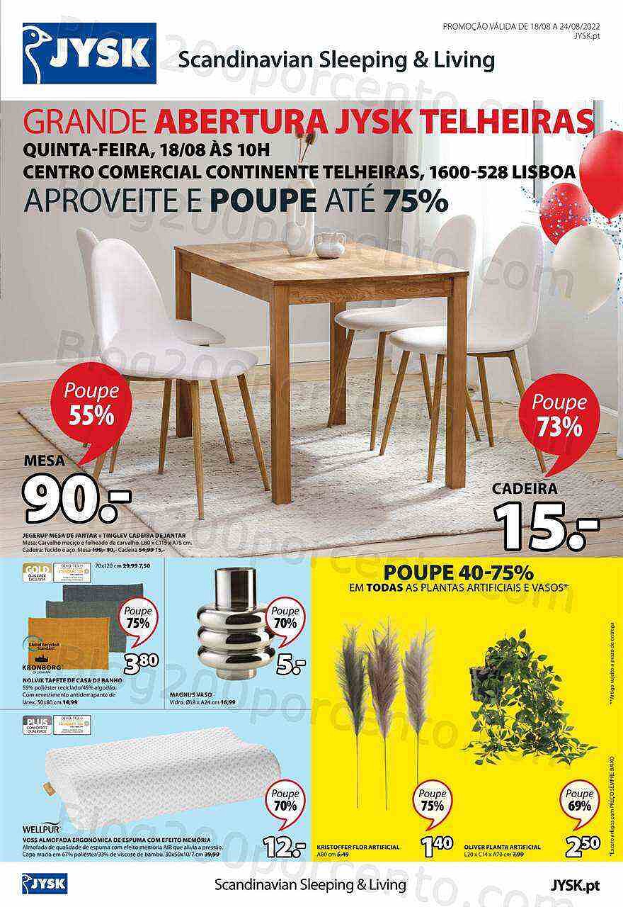 Antevisão Folheto JYSK Promoções de 18 agosto a 24 agosto