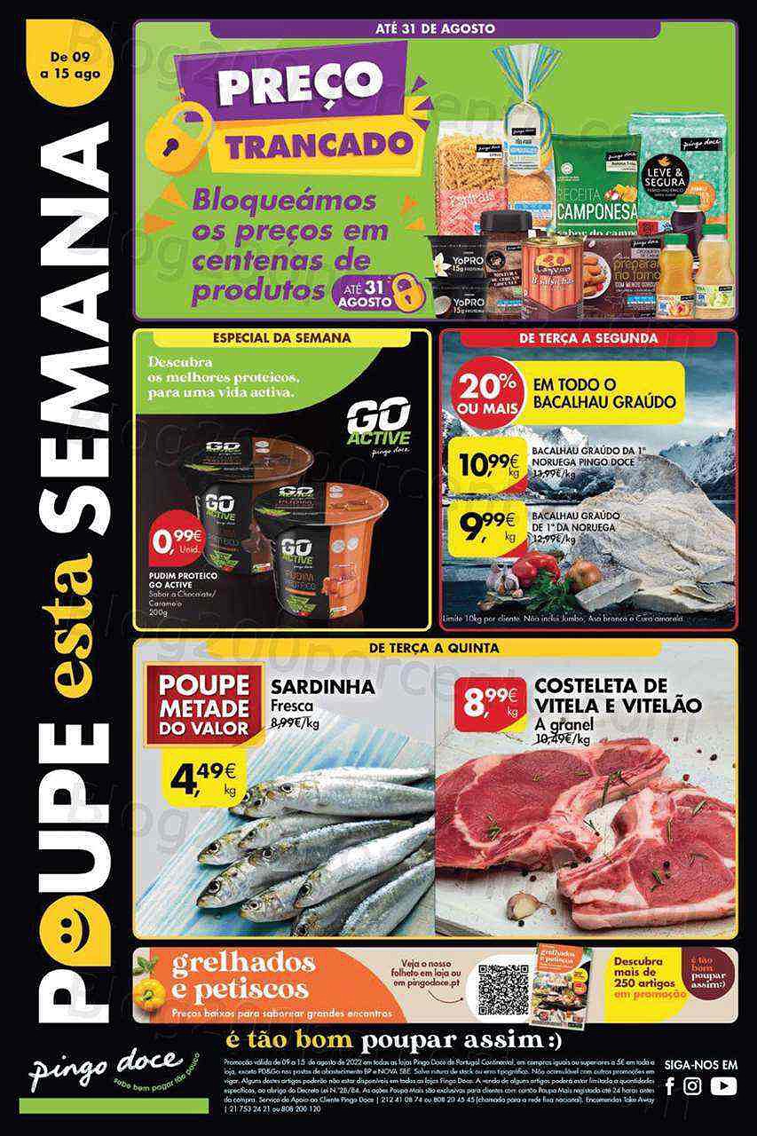Antevisão Folheto PINGO DOCE Lojas Grandes Promoções de 9 a 15 agosto