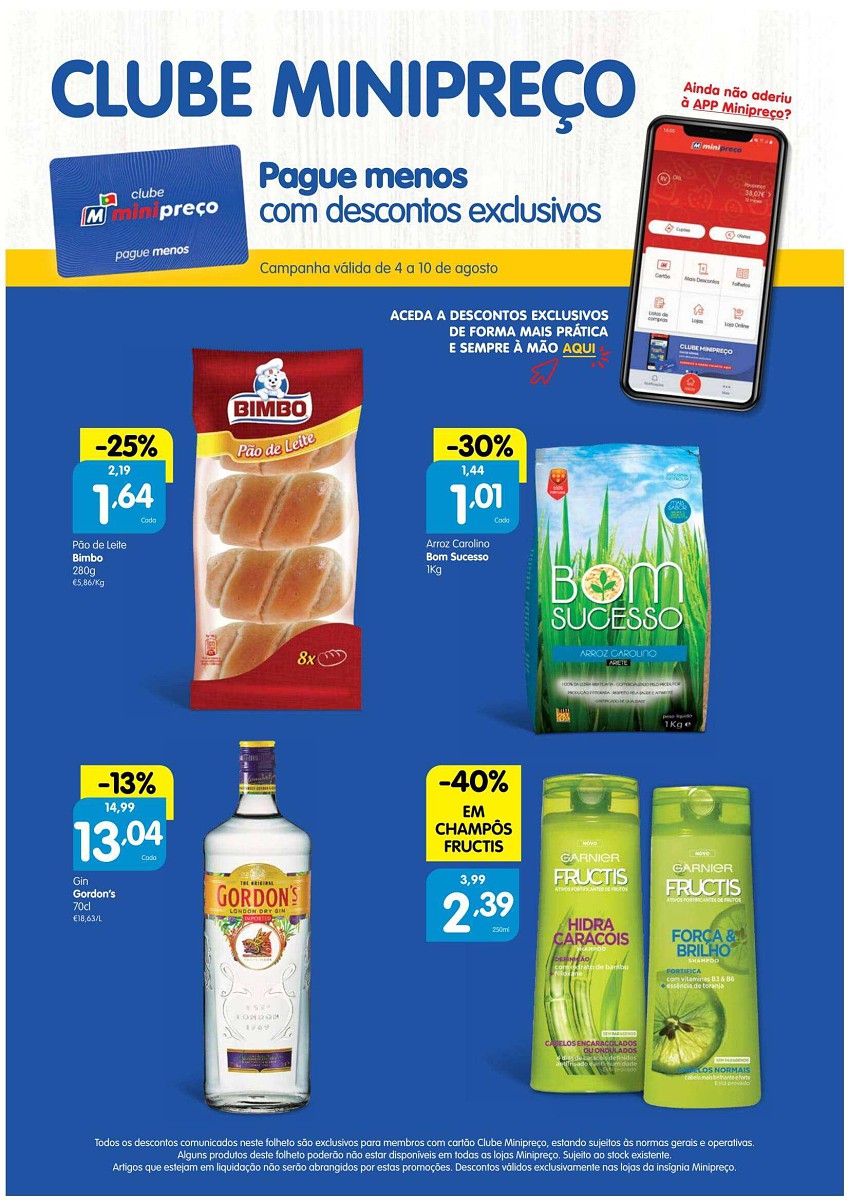 Antevisão Folheto Clube MINIPREÇO Promoções de 4 a 10 agosto