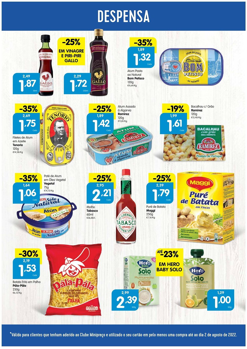 Antevisão Folheto Clube MINIPREÇO Promoções de 4 a 10 agosto