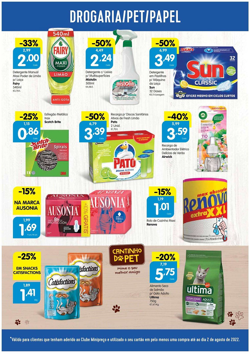 Antevisão Folheto Clube MINIPREÇO Promoções de 4 a 10 agosto