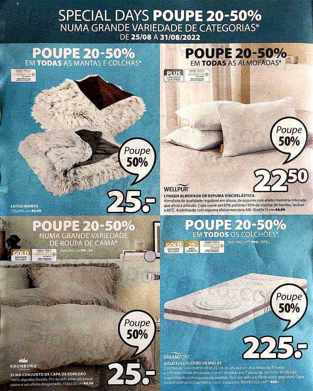 Antevisão Folheto JYSK Promoções de 25 agosto a 7 setembro