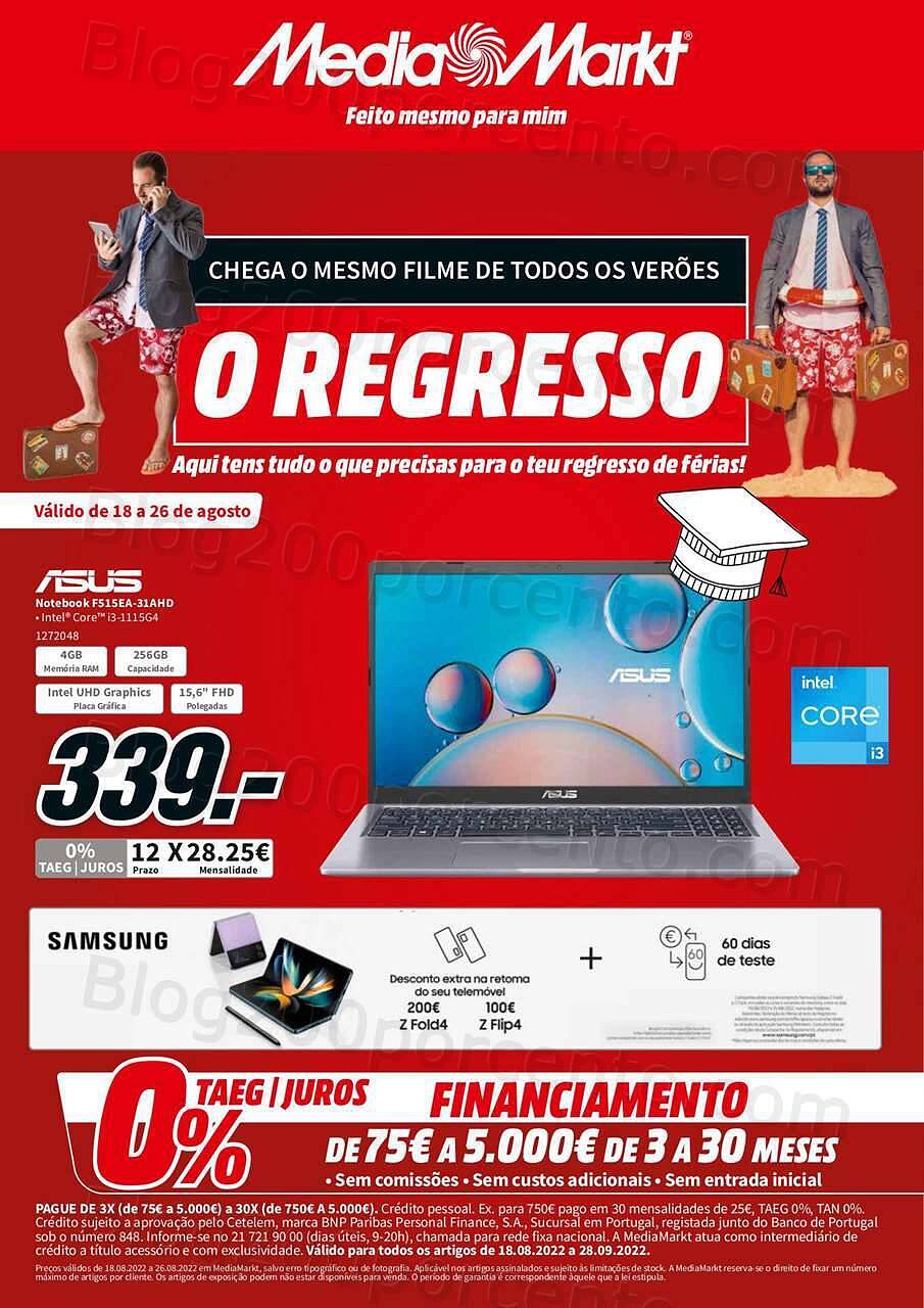 Antevisão Folheto MEDIA MARKT Promoções de 18 agosto a 26 agosto