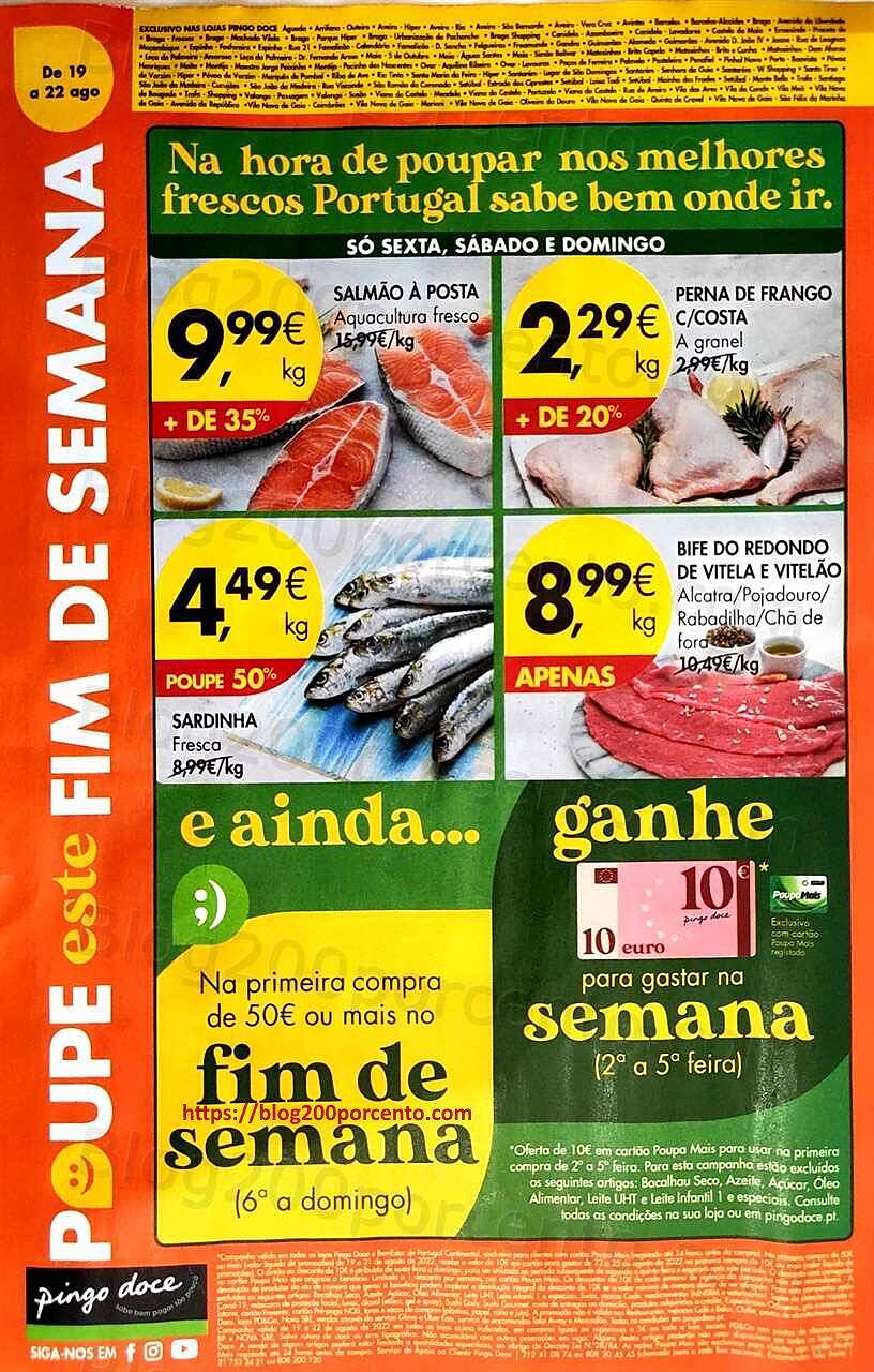 Antevisão Folheto PINGO DOCE Promoções Fim de Semana - 19 a 22 agosto