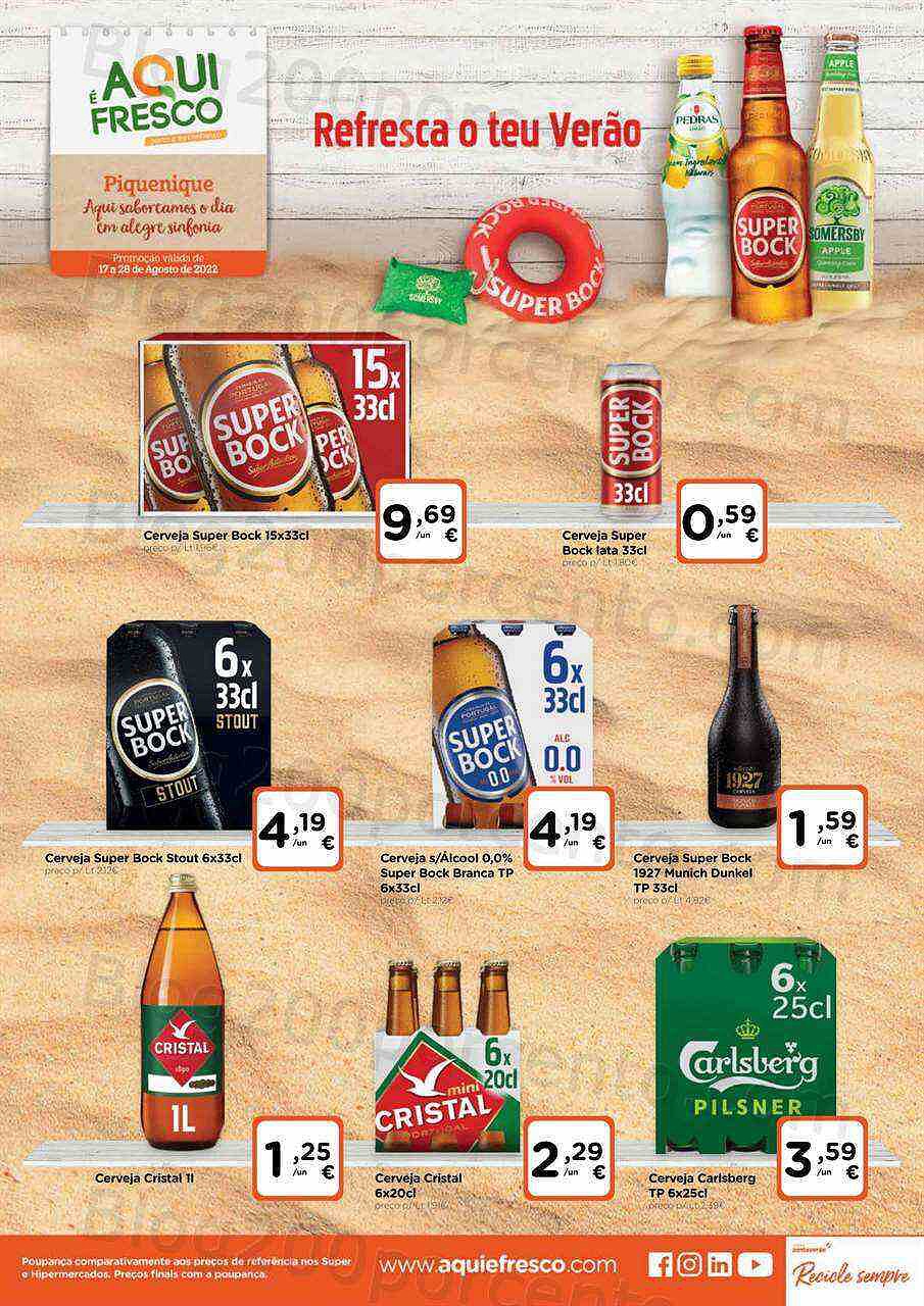 Antevisão Folheto AQUI É FRESCO Extra Bebidas Promoções de 17 a 28 agosto