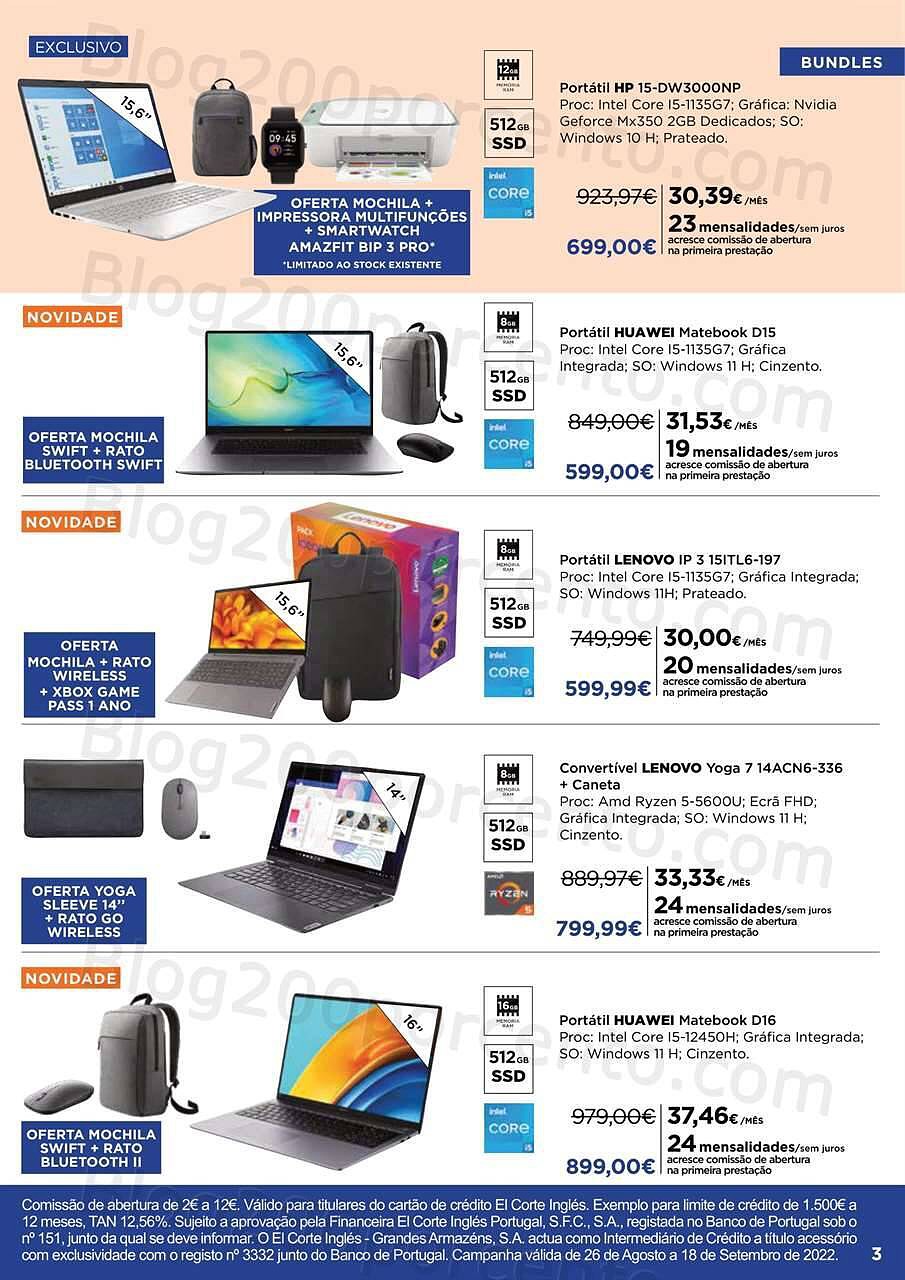 Antevisão Folheto EL CORTE INGLÉS Regresso às Aulas Promoções de 26 agosto a 18 setembro