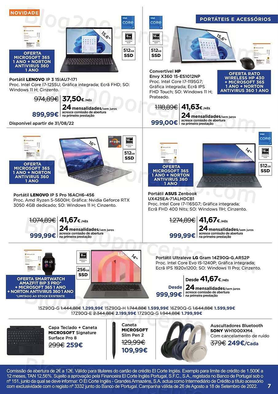 Antevisão Folheto EL CORTE INGLÉS Regresso às Aulas Promoções de 26 agosto a 18 setembro