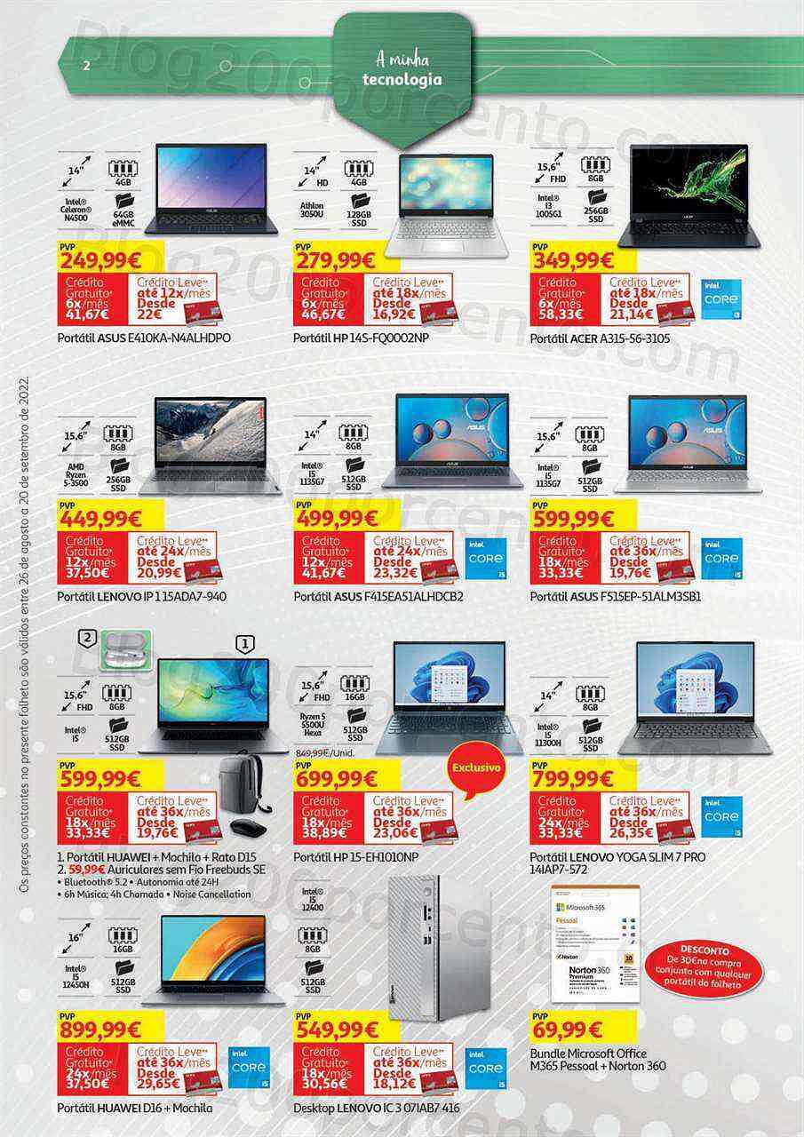 Antevisão Folheto AUCHAN Tecnologia Promoções de 26 agosto a 20 setembro
