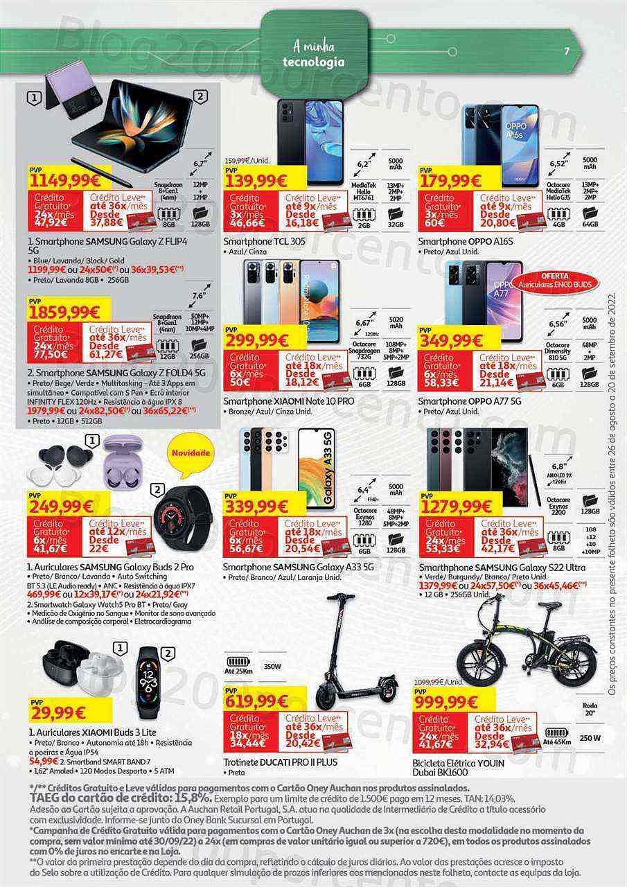 Antevisão Folheto AUCHAN Tecnologia Promoções de 26 agosto a 20 setembro