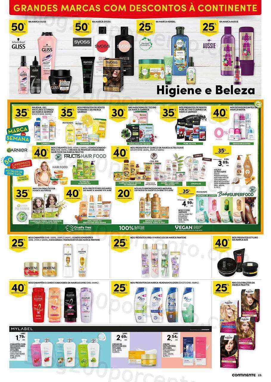 Antevisão Folheto CONTINENTE Higiene e Beleza Promoções de 23 a 29 agosto