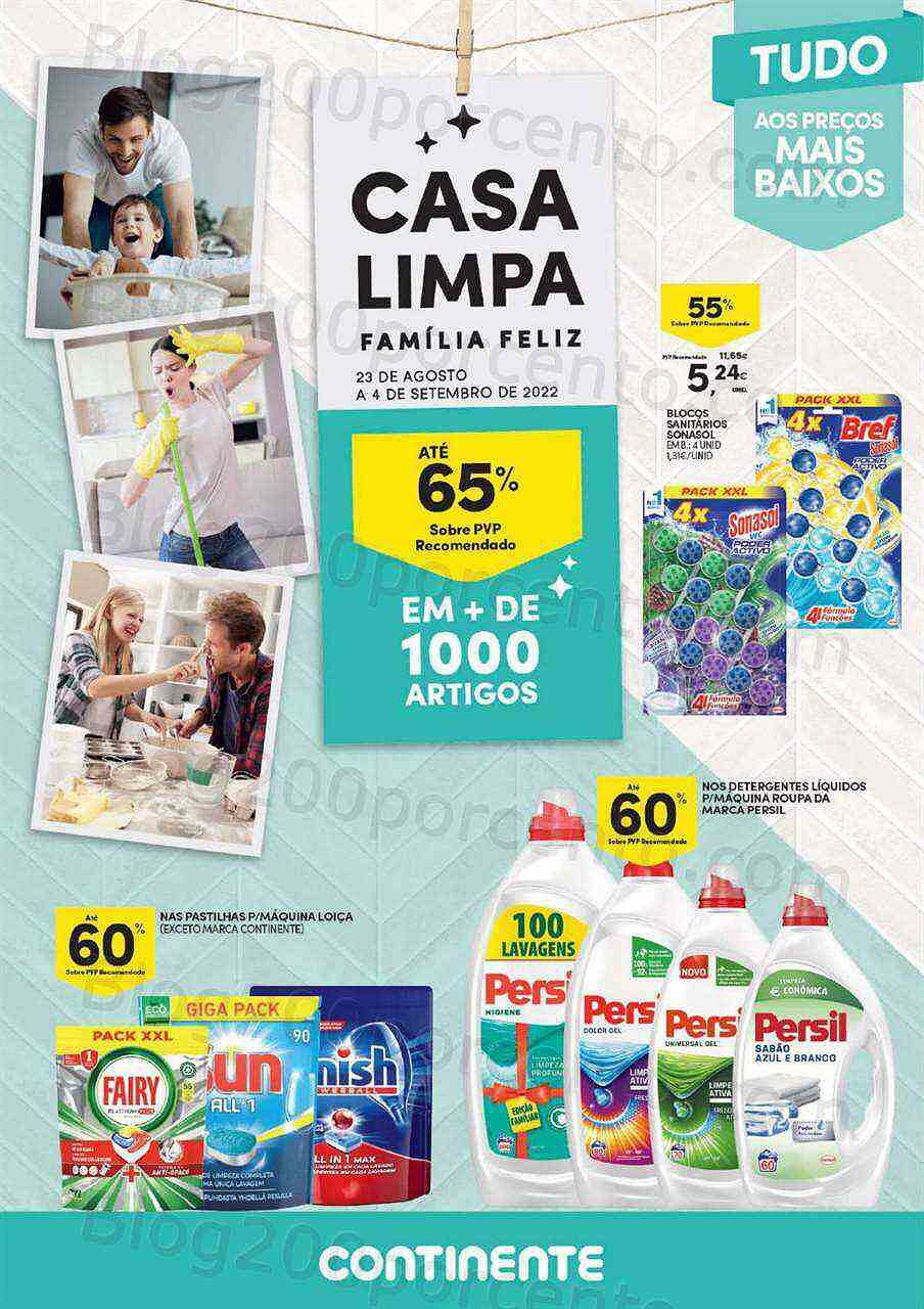 Antevisão Folheto CONTINENTE Casa Limpa Promoções de 23 agosto a 4 setembro
