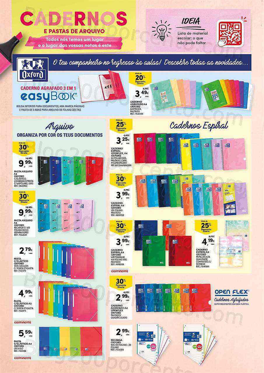 Antevisão Folheto CONTINENTE Regresso às Aulas Promoções de 30 agosto a 18 setembro