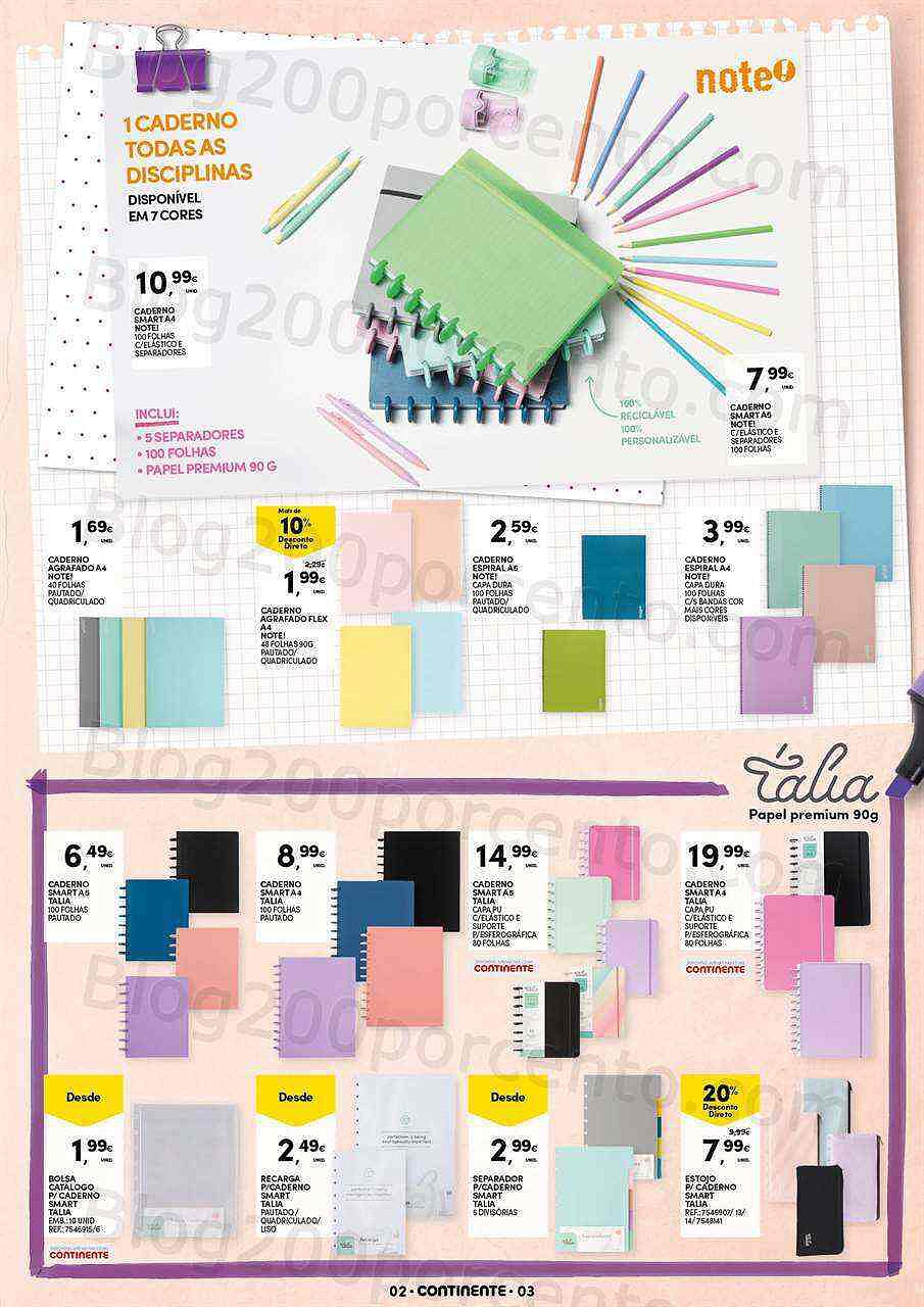 Antevisão Folheto CONTINENTE Regresso às Aulas Promoções de 30 agosto a 18 setembro