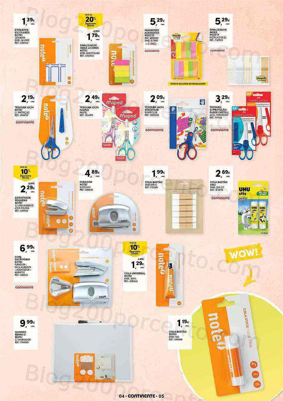 Antevisão Folheto CONTINENTE Regresso às Aulas Promoções de 30 agosto a 18 setembro