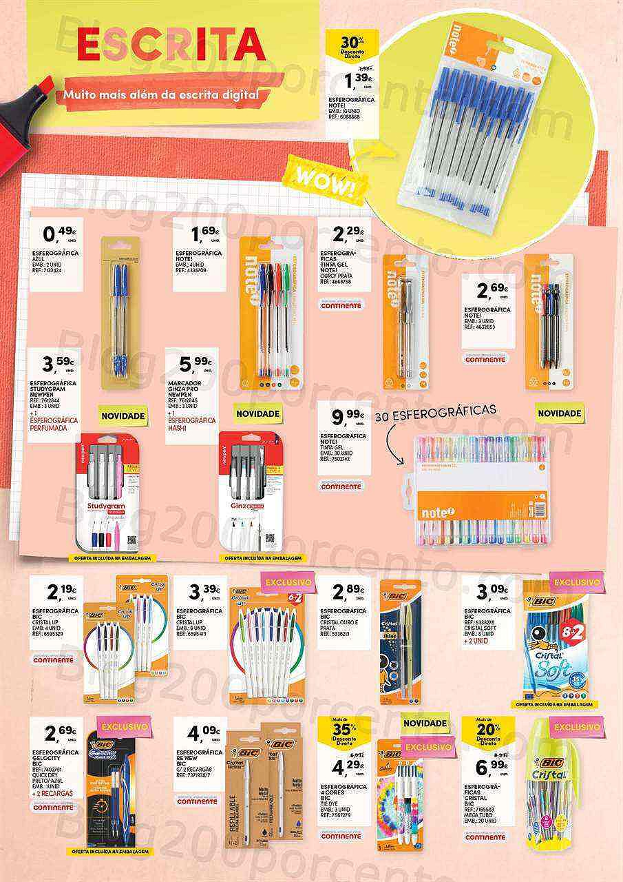 Antevisão Folheto CONTINENTE Regresso às Aulas Promoções de 30 agosto a 18 setembro