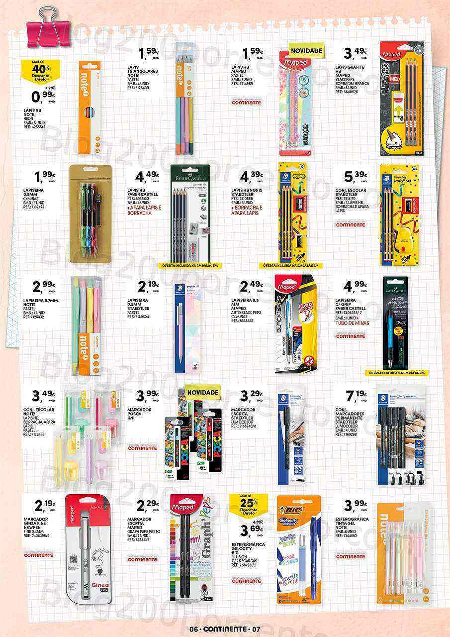 Antevisão Folheto CONTINENTE Regresso às Aulas Promoções de 30 agosto a 18 setembro