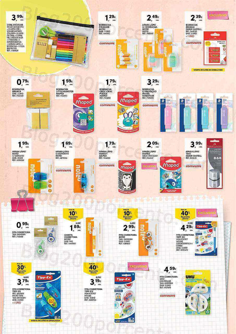 Antevisão Folheto CONTINENTE Regresso às Aulas Promoções de 30 agosto a 18 setembro