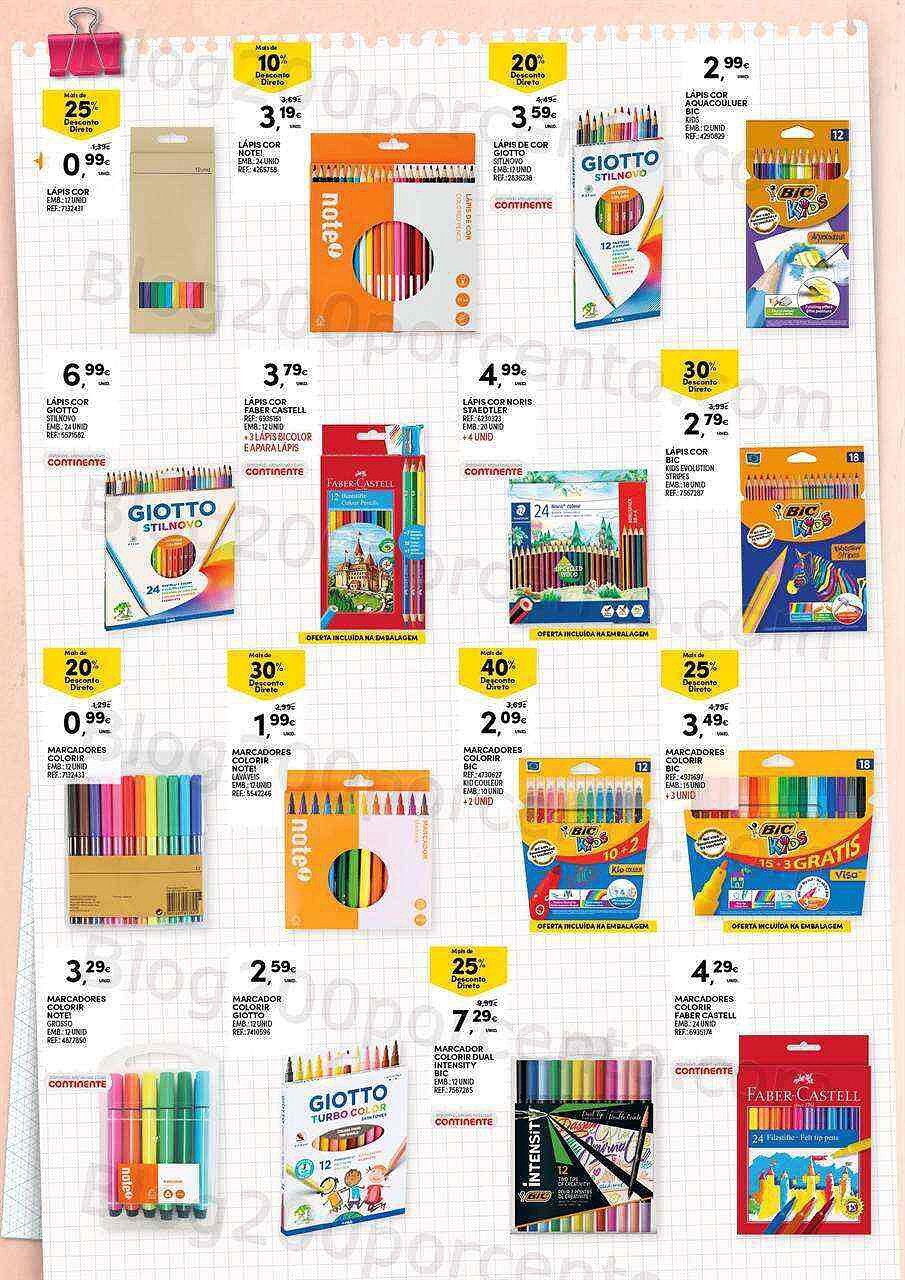 Antevisão Folheto CONTINENTE Regresso às Aulas Promoções de 30 agosto a 18 setembro