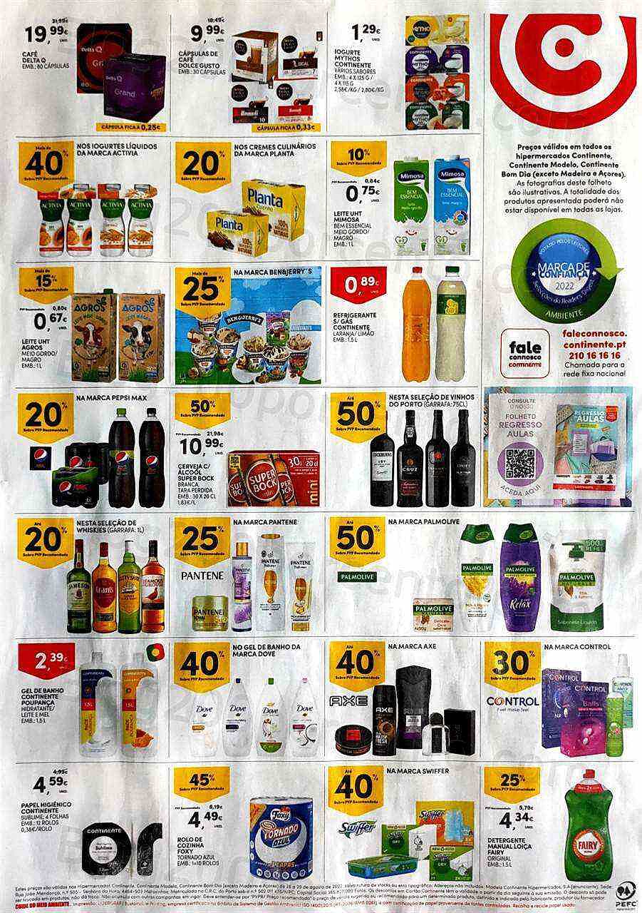 Antevisão Folheto CONTINENTE Promoções Fim de Semana - 26 a 29 agosto
