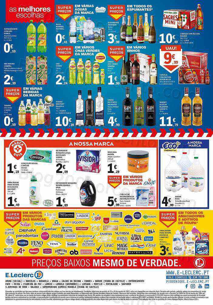 Antevisão Folheto E-LECLERC Promoções Fim de Semana - 26 a 28 agosto