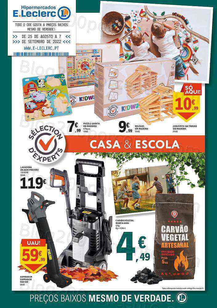 Antevisão Folheto E-LECLERC Promoções extra Regresso às Aulas até 7 setembro