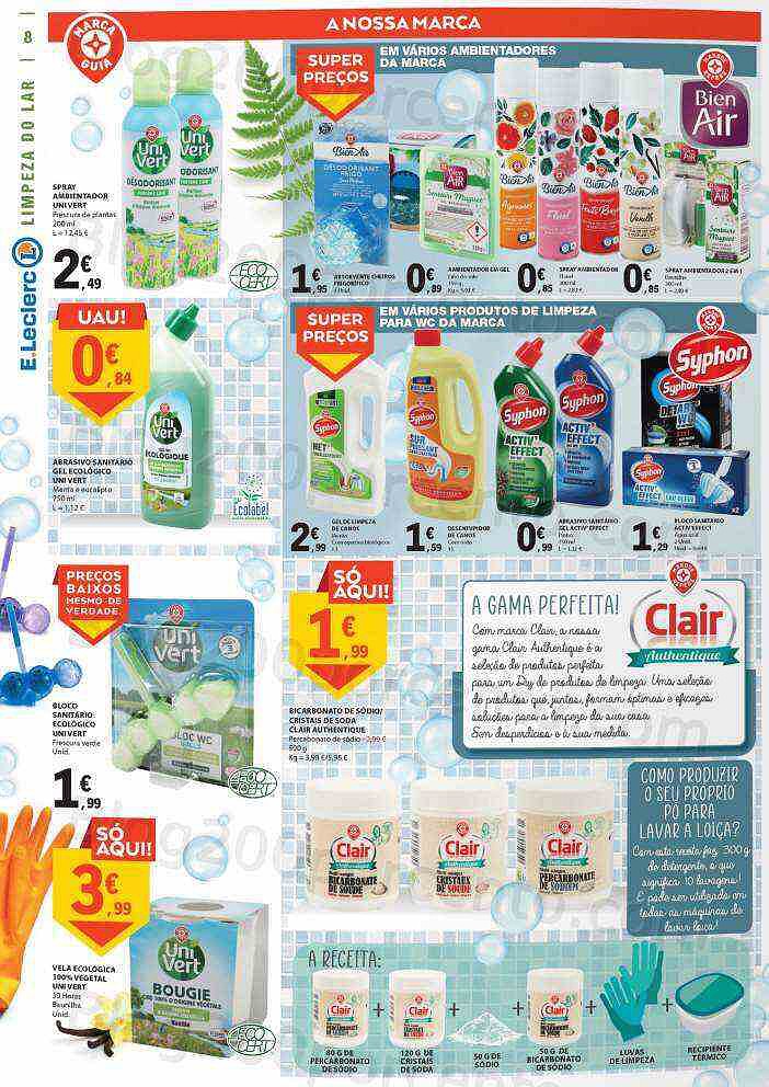 Antevisão Folheto E-LECLERC Especial Limpeza Promoções de 30 agosto a 11 setembro