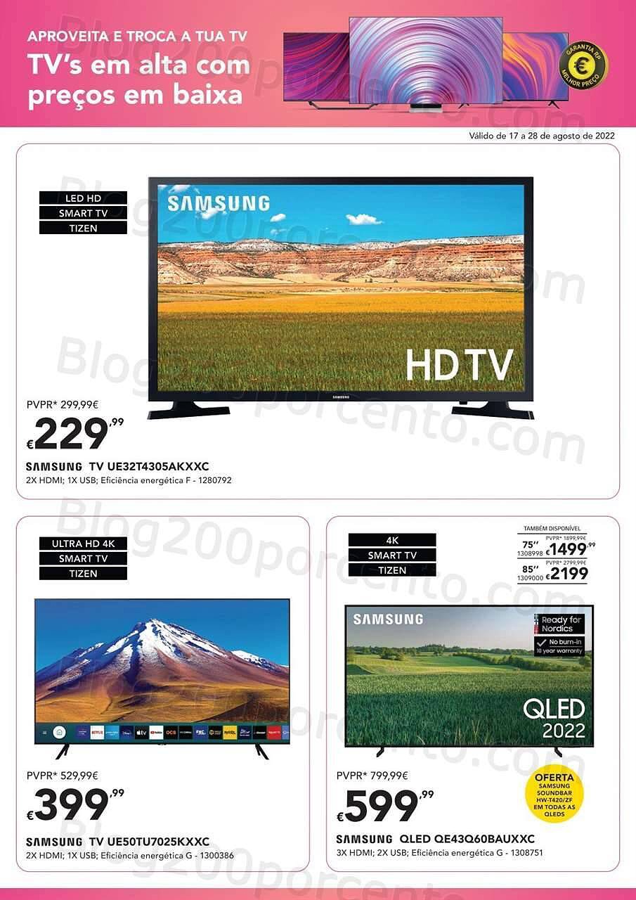 Antevisão Folheto RADIO POPULAR Tv's Promoções de 17 a 28 agosto