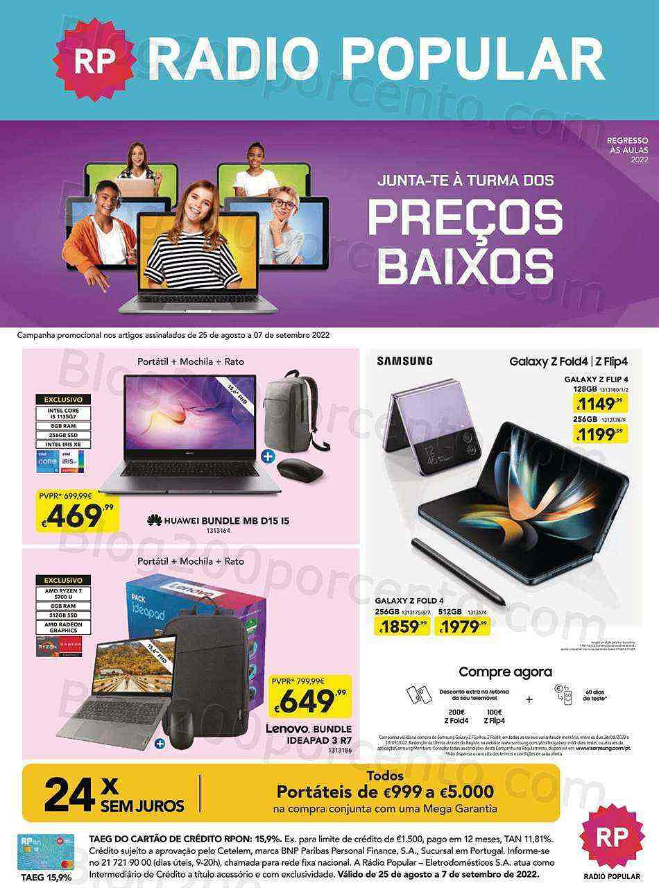 Antevisão Folheto RADIO POPULAR Especial Promoções de 25 agosto a 7 setembro