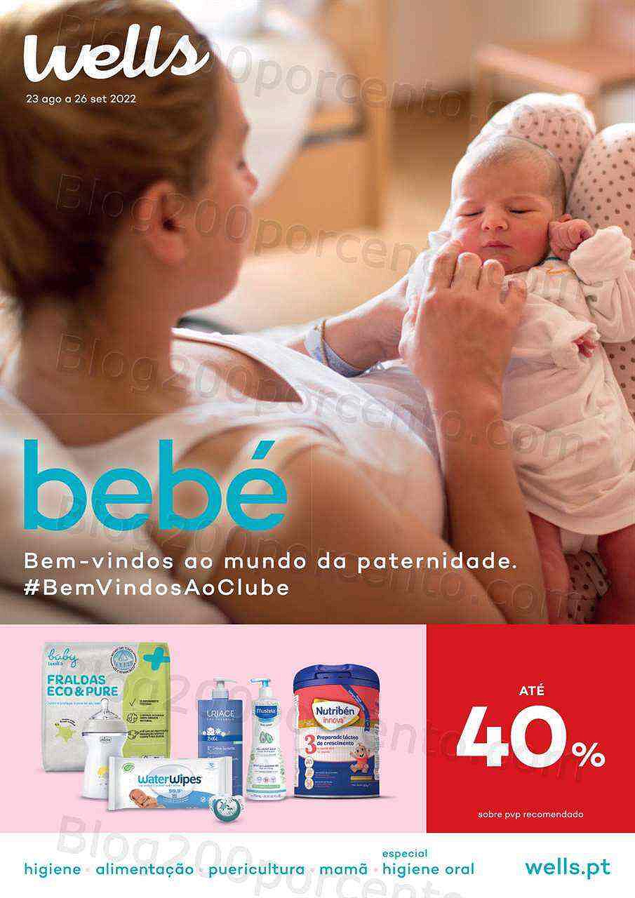 Antevisão Folheto WELLS Bebé Promoções de 23 agosto a 26 setembro