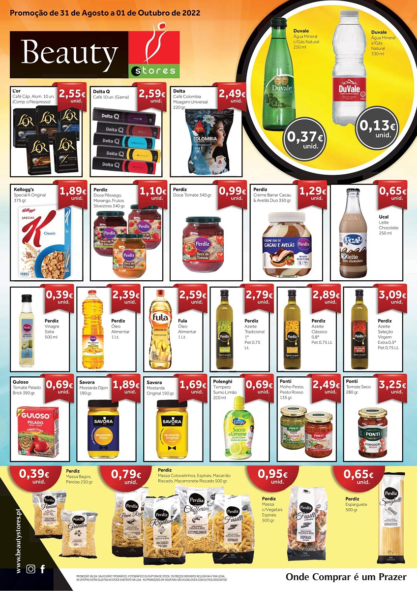 Antevisão Folheto BEAUTY STORES Alimentar Promoções até 1 outubro