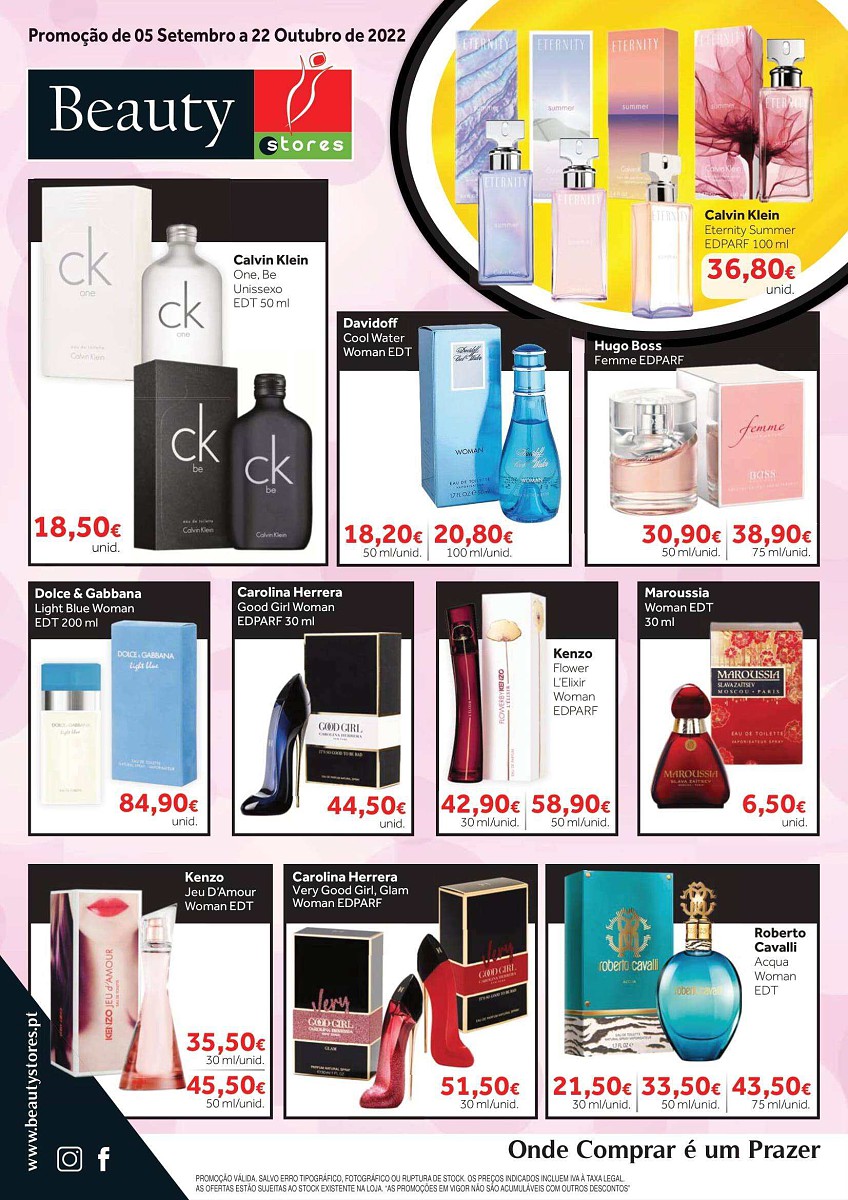 Antevisão Folheto BEAUTY STORES Perfumaria Promoções de 5 setembro a 22 outubro