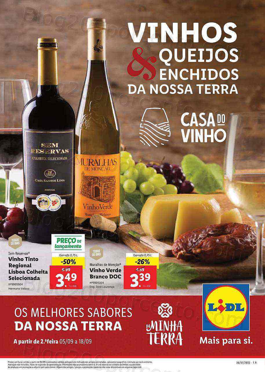 Antevisão Folheto LIDL Feira Queijos Enchidos e Vinhos - 5 a 11 setembro