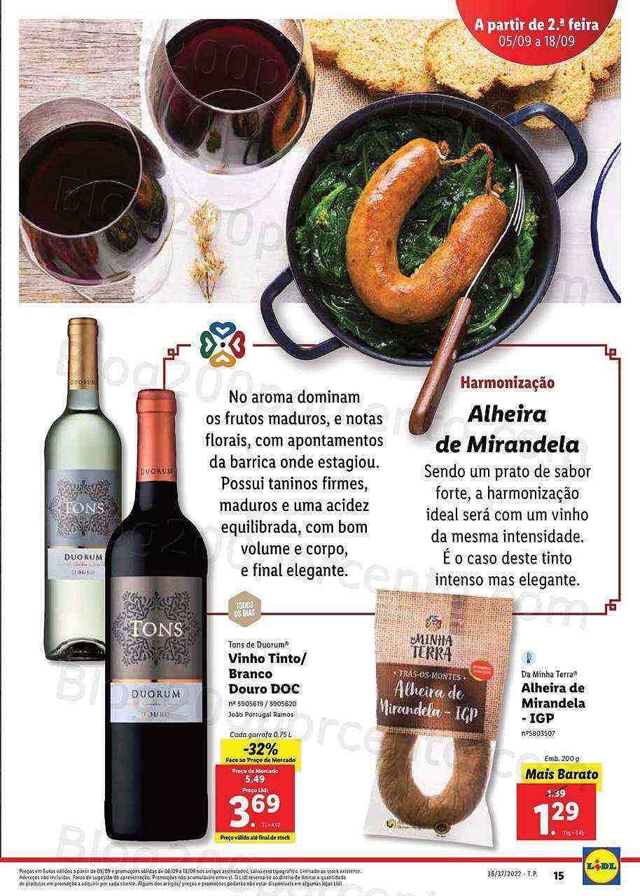 Antevisão Folheto LIDL Feira Queijos Enchidos e Vinhos - 5 a 11 setembro