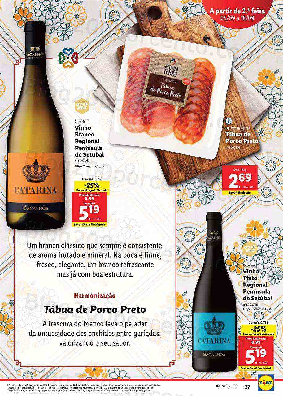 Antevisão Folheto LIDL Feira Queijos Enchidos e Vinhos - 5 a 11 setembro