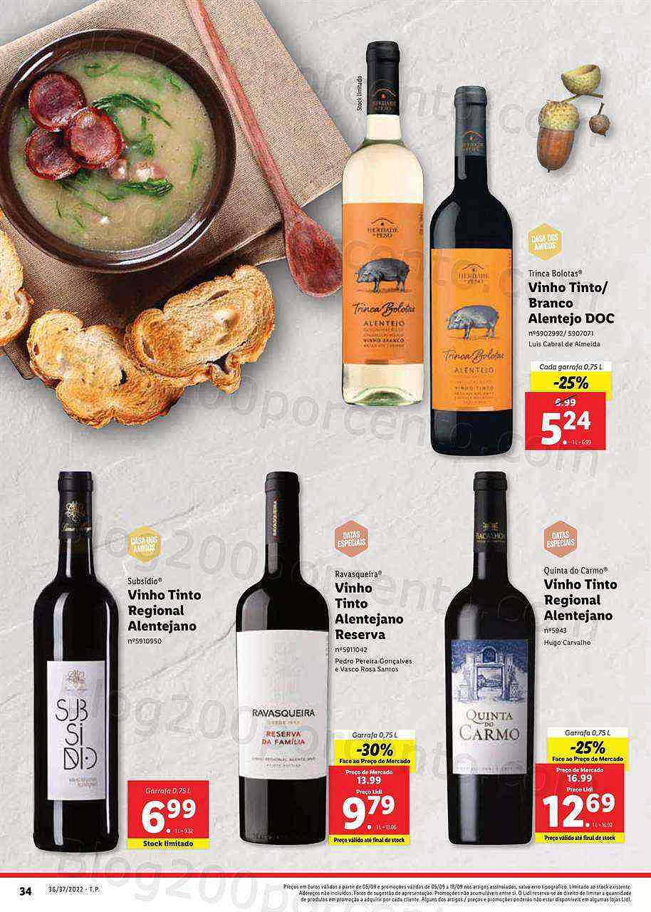 Antevisão Folheto LIDL Feira Queijos Enchidos e Vinhos - 5 a 11 setembro