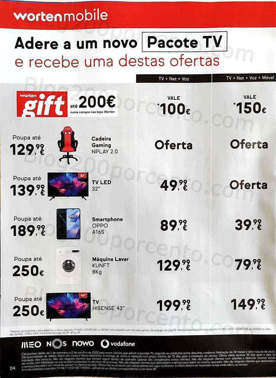 Antevisão Folheto WORTEN Mobile Promoções de 1 setembro a 2 outubro