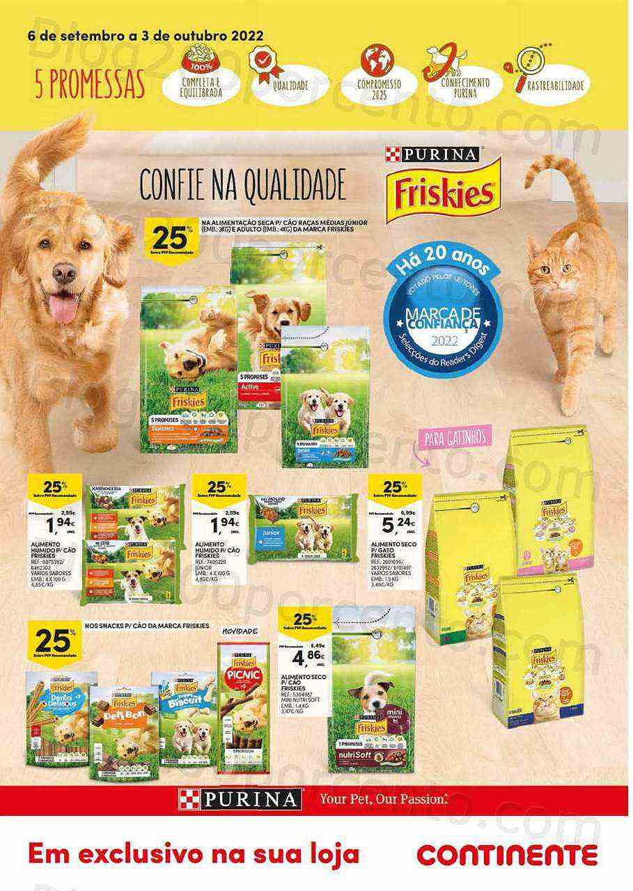 Antevisão Folheto CONTINENTE Pets Promoções de 6 setembro a 3 outubro