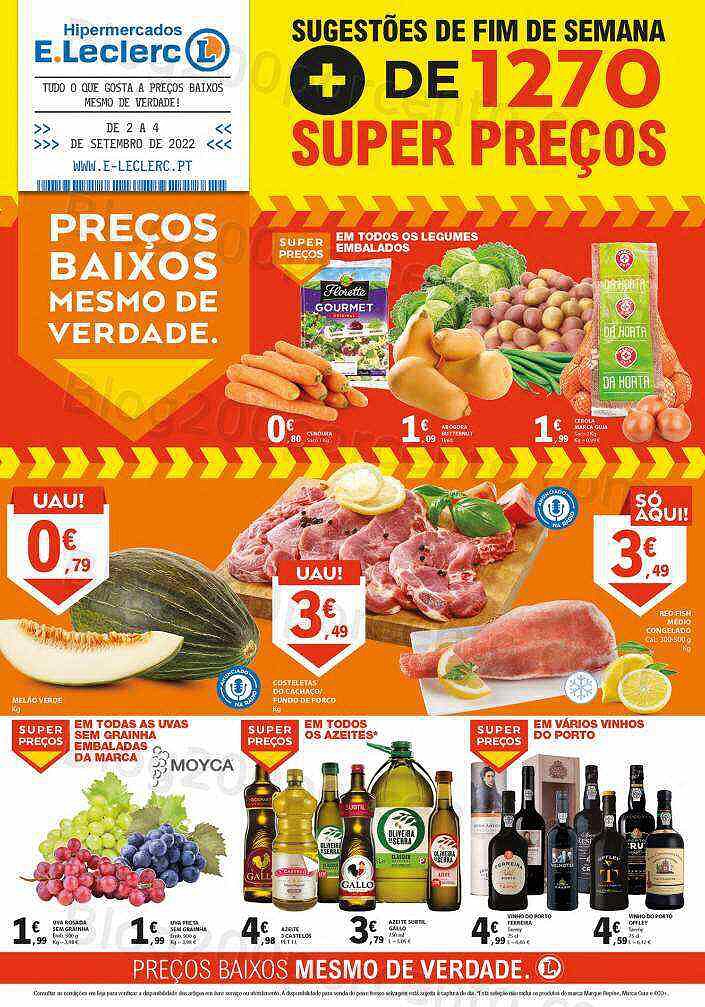 Antevisão Folheto E-LECLERC Promoções Fim de Semana - 2 a 4 setembro
